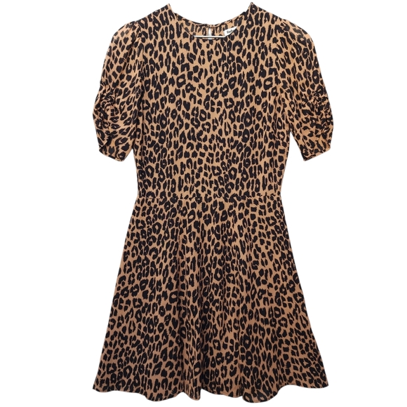 Reformation Gracie Tan and Black Leopard Print Mini Dress - Picture 3 of 10